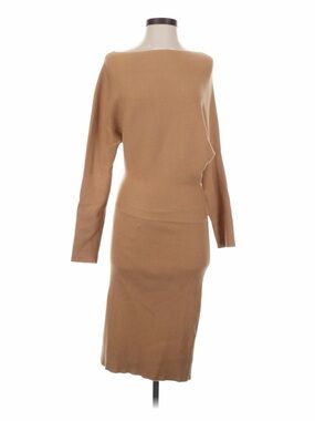 Banana Republic Camel Long-Sleeve Boatneck Knit Dress NWT